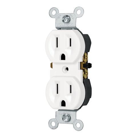 CONTACTO DUPLEX 2 POLOS 3 HILOS STANDAR BLANCO