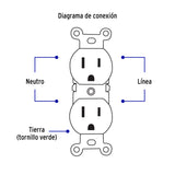 CONTACTO DZPLEX, 2 POLOS 3 HILOS, STANDARD, GRANEL, BLANCO