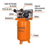 COMPRESOR VERTICAL 120 L, 4 HP (POTENCIA MAXIMA ), 220 V