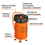 COMPRESOR DE AIRE LIBRE DE ACEITE, 30 L, 3 HP (POTENCIA MAX)