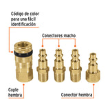 COPLE RAPIDO HEMBRA C/4 CONECT.MACHO 1/4