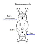 CONTACTO SENCILLO, 2 POLOS 3 HILOS, STANDARD, BLANCO