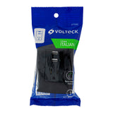 CONTACTO ATERRIZADO + 2 PUERTOS USB, NEGRO, LMNEA ITALIANA