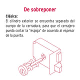 CERRADURA SOBREPONER IZQUIERDA CLASICA, LLAVE TETRA, BLMSTER