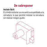 CERRADURA SOBREPONER IZQ INSTALA-FACIL, LLAVE TETRA, BLMSTER