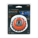 CARDA COPA 3' ALAMBRE TRENZADO GRUESO, EJE M14, TRUPER