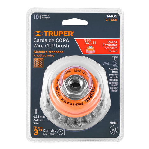 CARDA DE COPA TRENZADA 3', 5/8'