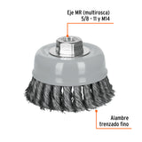 CARDA COPA 4' ALAMBRE TRENZADO FINO, MULTI-ROSCA, TRUPER