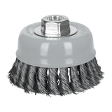 CARDA COPA 4' ALAMBRE TRENZADO FINO, MULTI-ROSCA, TRUPER