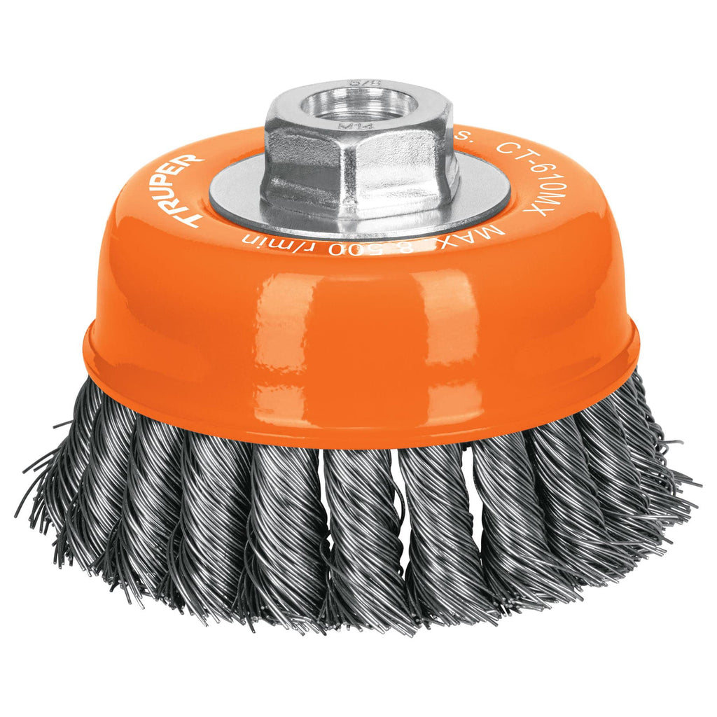 CARDA COPA,ALAMBRE TRENZADO GRUESO,4XM14', MM PARA ESMERIL