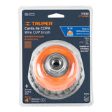CARDA COPA,ALAMBRE TRENZADO GRUESO,4XM14', MM PARA ESMERIL