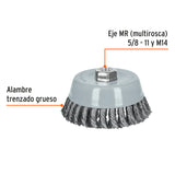 CARDA COPA 5' ALAMBRE TRENZADO GRUESO, MULTI-ROSCA, TRUPER