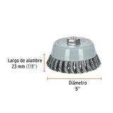 CARDA COPA 5' ALAMBRE TRENZADO GRUESO, MULTI-ROSCA, TRUPER