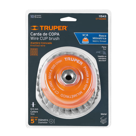 COPA TRENZ P/ESMERILAD 5' ENT 14MM GRUES