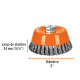 COPA TRENZ P/ESMERILAD 5' ENT 14MM GRUES