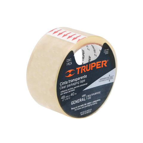 CINTA D/EMPAQUE TRANSPARENTE 48MM X 40 M