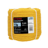 CUERDA TORCIDA DE POLIPROPILENO AMARILLA 4MM, POR KILO