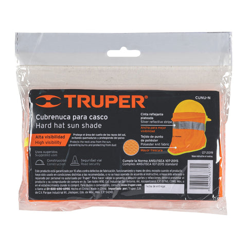 CUBRENUCA PARA CASCO, COLOR NARANJA, 30 CM