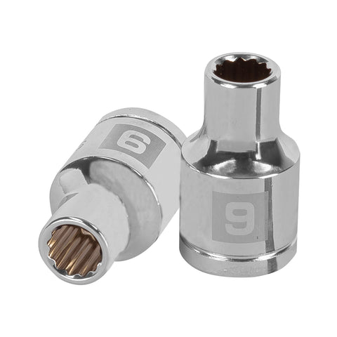 DADO CUADRO 1/2' ESTRIADO METRICO 9MM