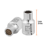 DADO CUADRO 1/2' ESTRIADO METRICO 10MM