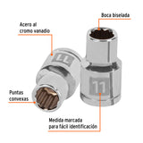 DADO CUADRO 1/2' ESTRIADO METRICO 11MM