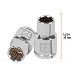 DADO CUADRO 1/2' ESTRIADO METRICO 12MM