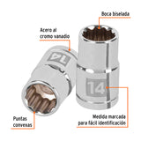 DADO CUADRO 1/2' ESTRIADO METRICO 14MM