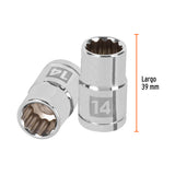 DADO CUADRO 1/2' ESTRIADO METRICO 14MM