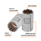 DADO CUADRO 1/2' ESTRIADO METRICO 16MM