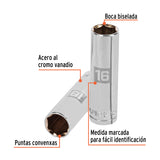 DADO LARGO CUADRO 1/2' HEX METRICO 16MM