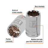 DADO CUADRO 1/2' ESTRIADO METRICO 17MM