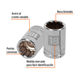 DADO CUADRO 1/2' ESTRIADO METRICO 18MM