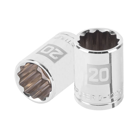 DADO CUADRO 1/2' ESTRIADO METRICO 20MM