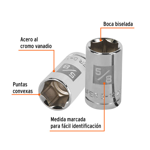 DADO CUADRO 1/2' HEXAGONAL 5/8'