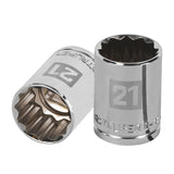 DADO CUADRO 1/2' ESTRIADO METRICO 21MM