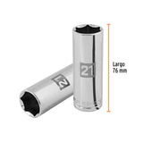DADO LARGO DE 21 MM, 6 PUNTAS, CUADRO 1/2', TRUPER
