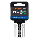 DADO CUADRO 1/2' ESTRIADO METRICO 22MM
