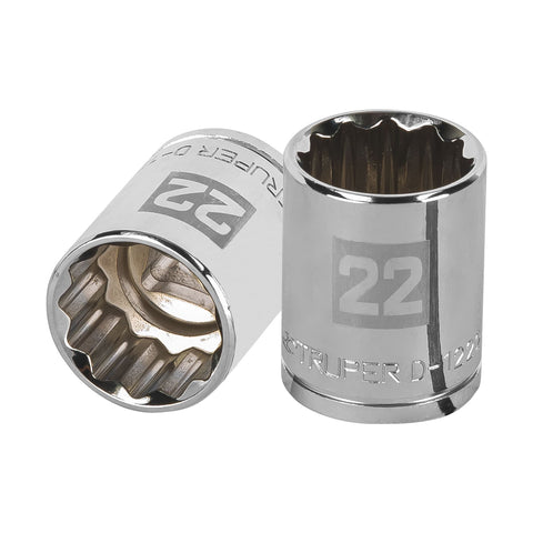 DADO CUADRO 1/2' ESTRIADO METRICO 22MM