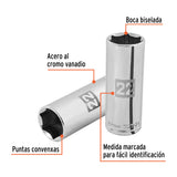 DADO LARGO DE 22 MM, 6 PUNTAS, CUADRO 1/2', TRUPER