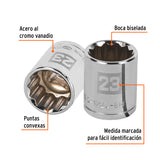 DADO CUADRO 1/2' ESTRIADO METRICO 23MM