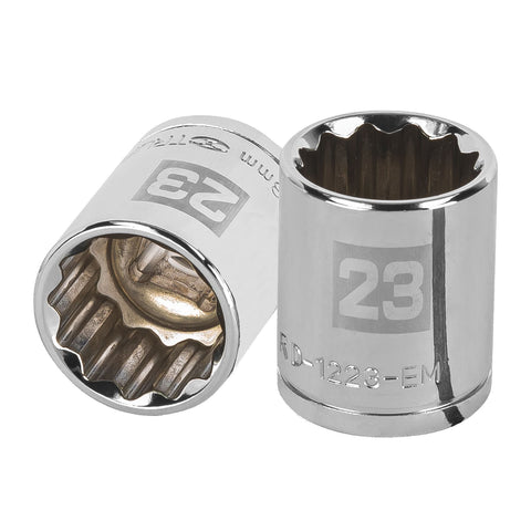 DADO CUADRO 1/2' ESTRIADO METRICO 23MM