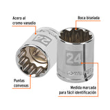 DADO CUADRO 1/2' ESTRIADO METRICO 24MM