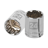 DADO CUADRO 1/2' ESTRIADO METRICO 24MM