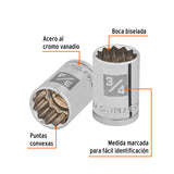 DADO CUADRO 1/2' ESTRIADO 3/4'