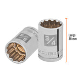 DADO CUADRO 1/2' ESTRIADO 3/4'