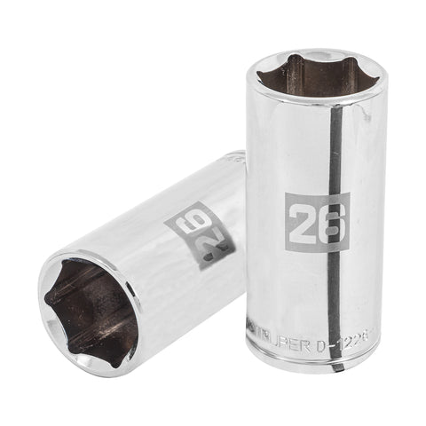 DADO LARGO DE 26 MM, 6 PUNTAS, CUADRO 1/2', TRUPER