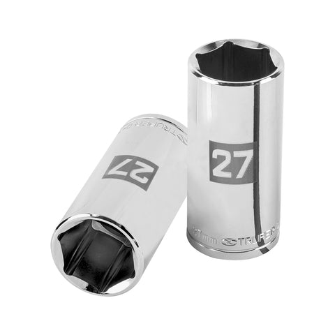 DADO LARGO DE 27 MM, 6 PUNTAS, CUADRO 1/2', TRUPER