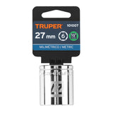 DADO DE 27 MM, 6 PUNTAS, CUADRO 1/2', TRUPER
