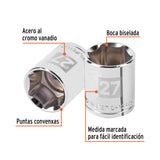 DADO DE 27 MM, 6 PUNTAS, CUADRO 1/2', TRUPER