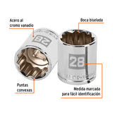 DADO CUADRO 1/2' ESTRIADO METRICO 28MM